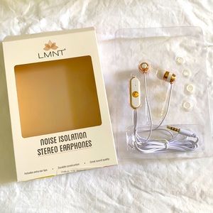 LMNT Stereo earphones, NIB